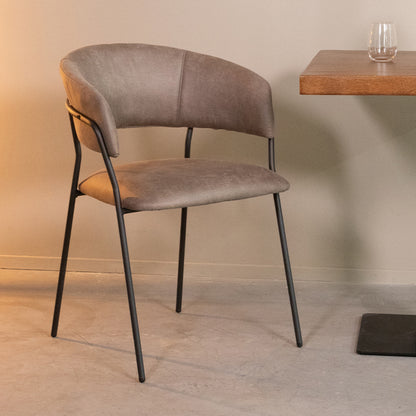 Eetkamerstoel Luuk | Taupe Microvezel