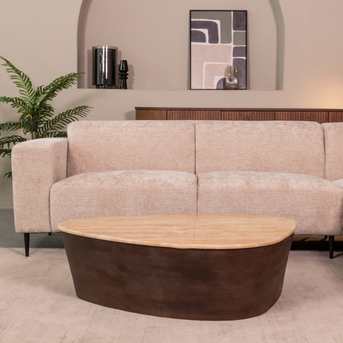 Salontafel Ravi | Bruin Travertin