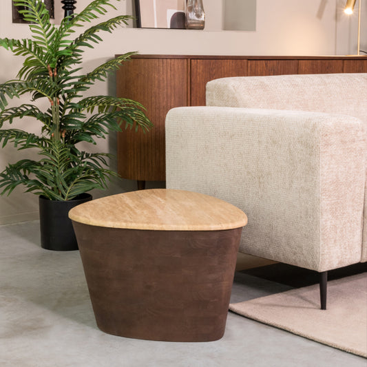 Salontafel Ravi | Bruin Travertin