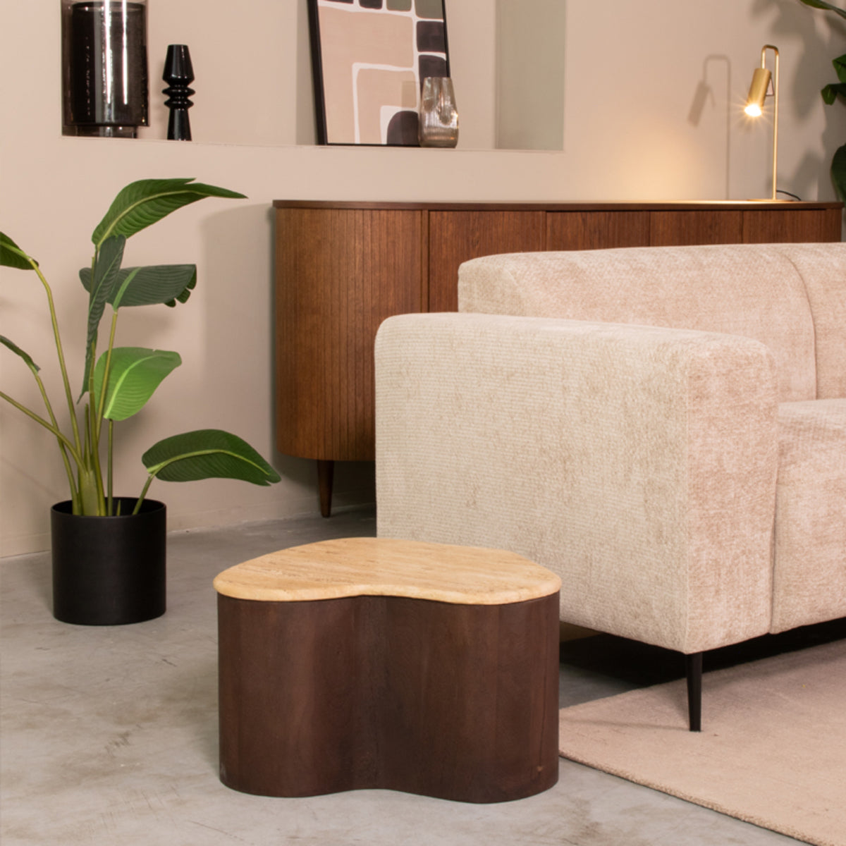 Salontafel Davi | Bruin Travertin