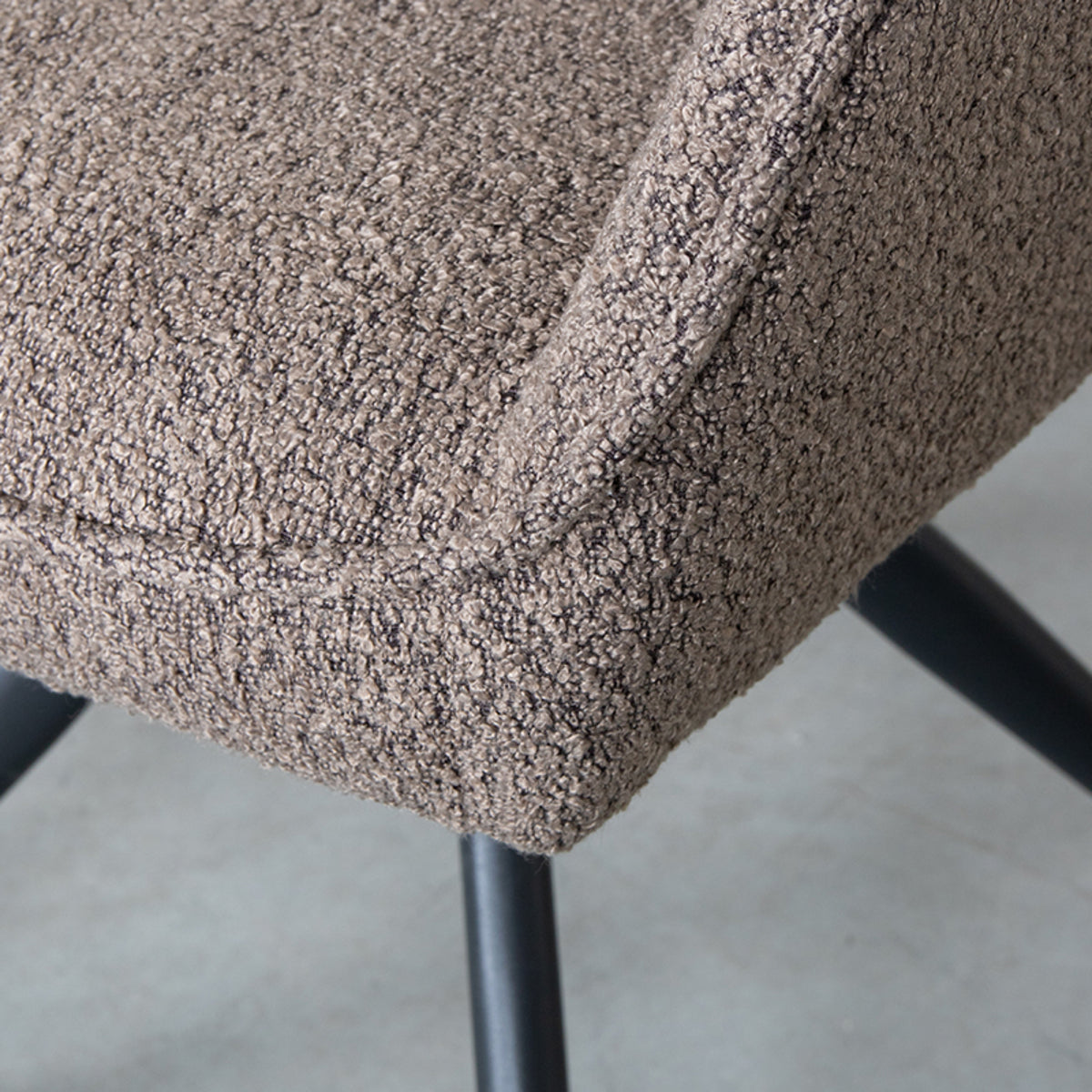 Eetkamerstoel Finley | Bruin Bouclé