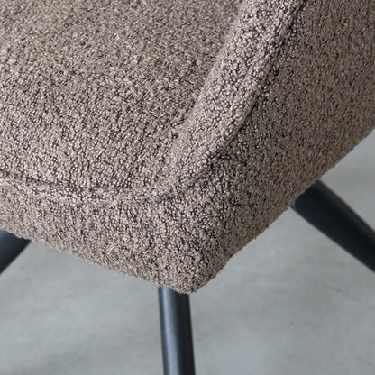 Eetkamerstoel Finley | Bruin Bouclé