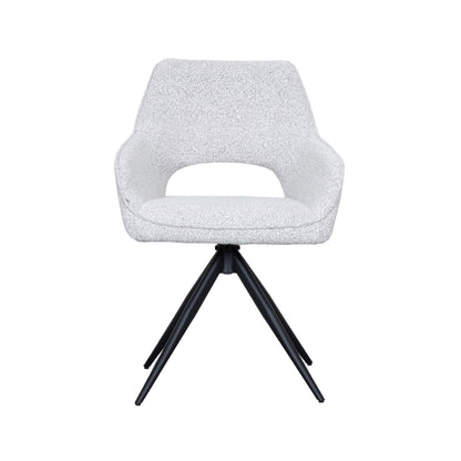 Eetkamerstoel Finley | Wit Bouclé