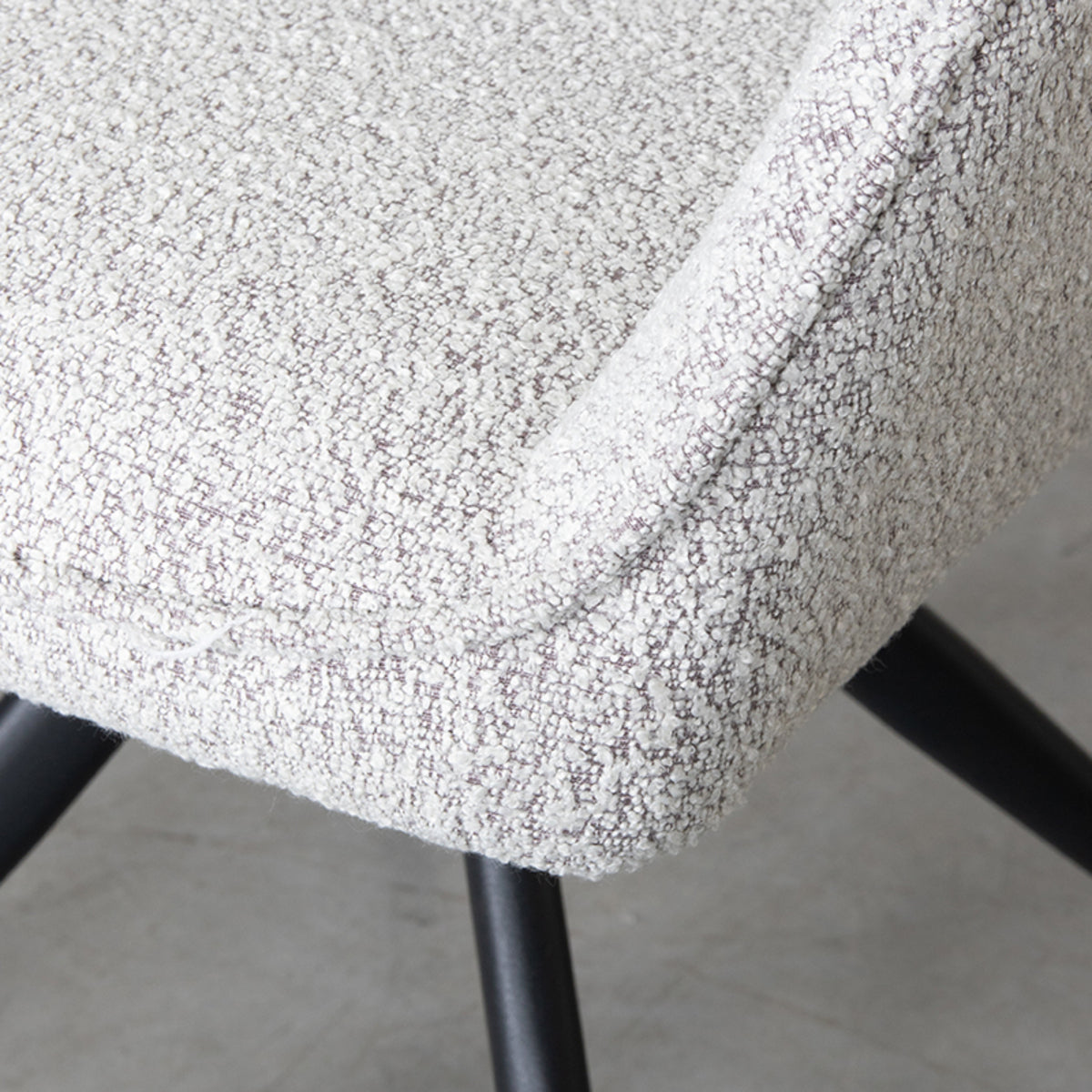 Eetkamerstoel Finley | Wit Bouclé