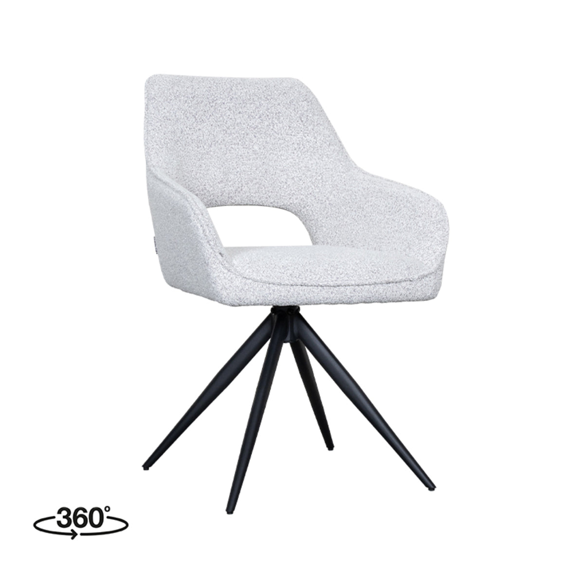 Eetkamerstoel Finley | Wit Bouclé