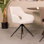 Eetkamerstoel Finley | Wit Bouclé