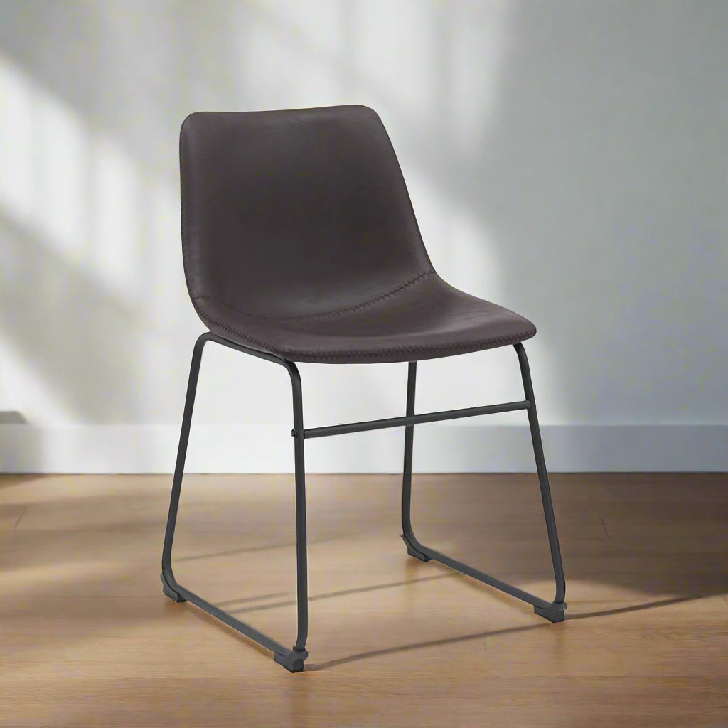 Eetkamerstoel Risto | Donkerbruin PU-Leder