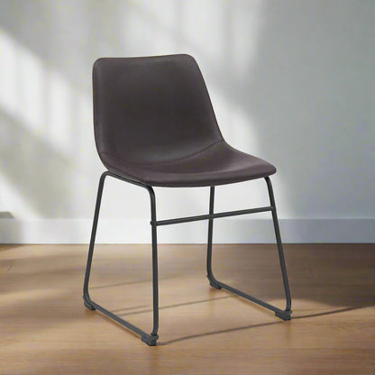 Eetkamerstoel Risto | Donkerbruin PU-Leder