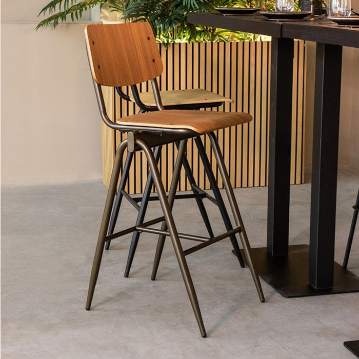 Barkruk Solid | Walnoot Hout