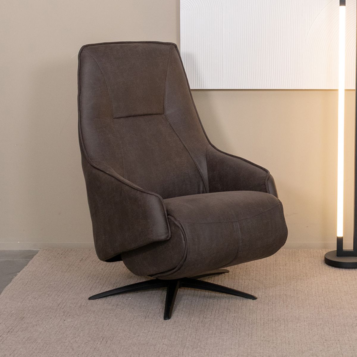 Elektrische Fauteuil Odense | Antraciet Microvezel