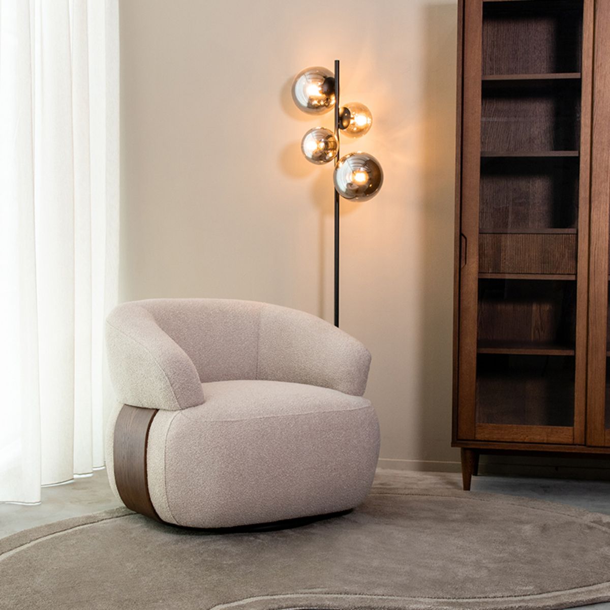 Fauteuil Valenza | Naturel Boucle | Eiken