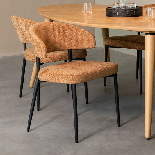 Eetkamerstoel Bliss | Bruin Stof