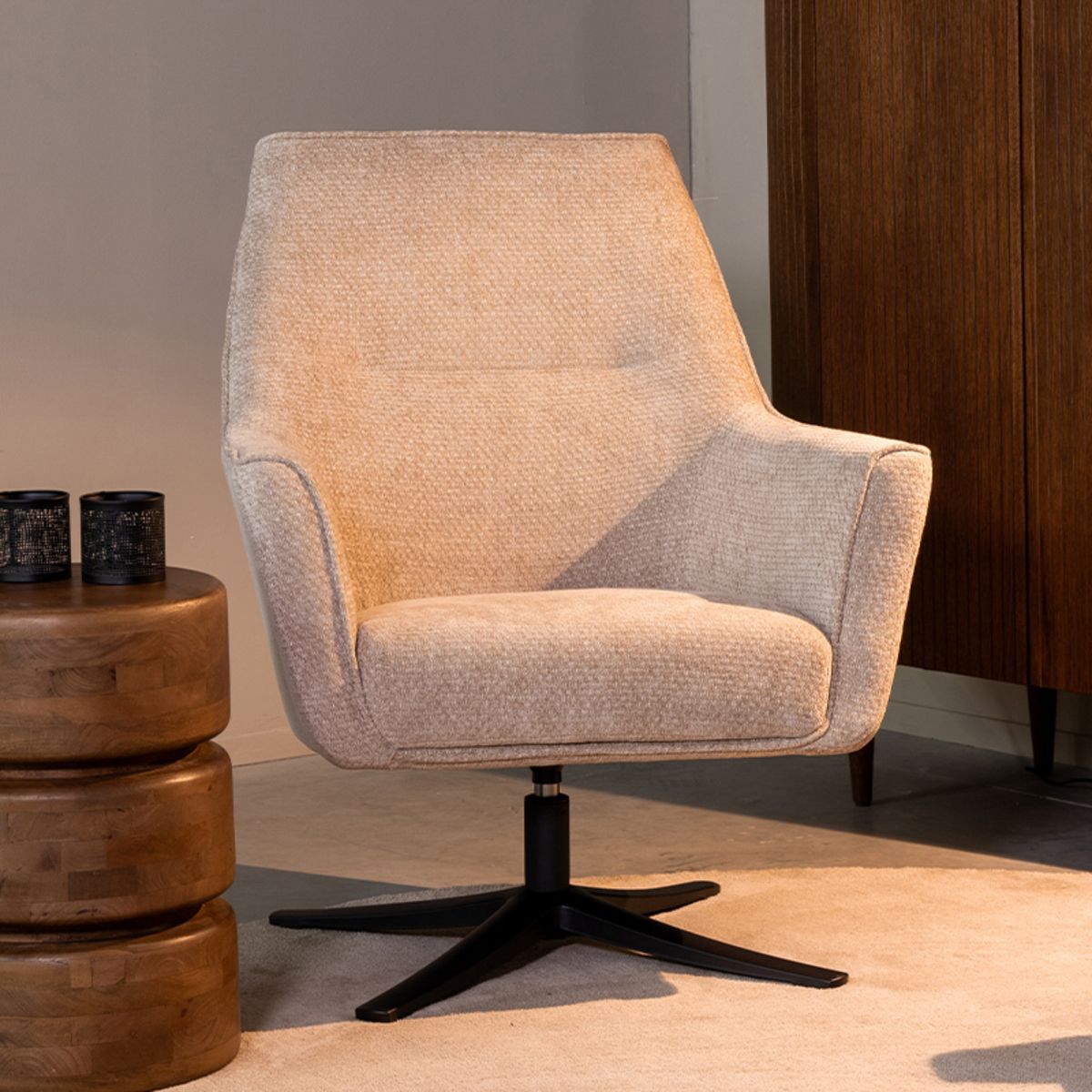 Fauteuil Tod | Beige Stof