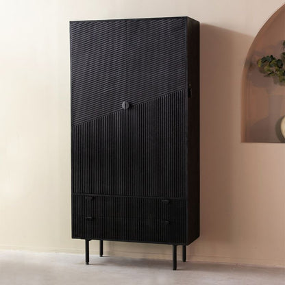 Opbergkast Cotia | Zwart Mangohout