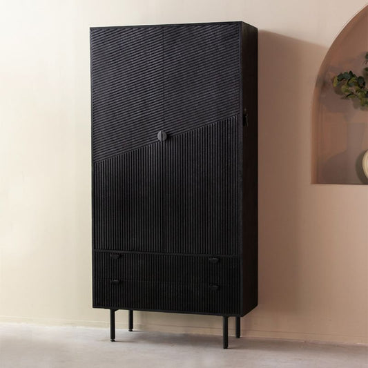 Opbergkast Cotia | Zwart Mangohout