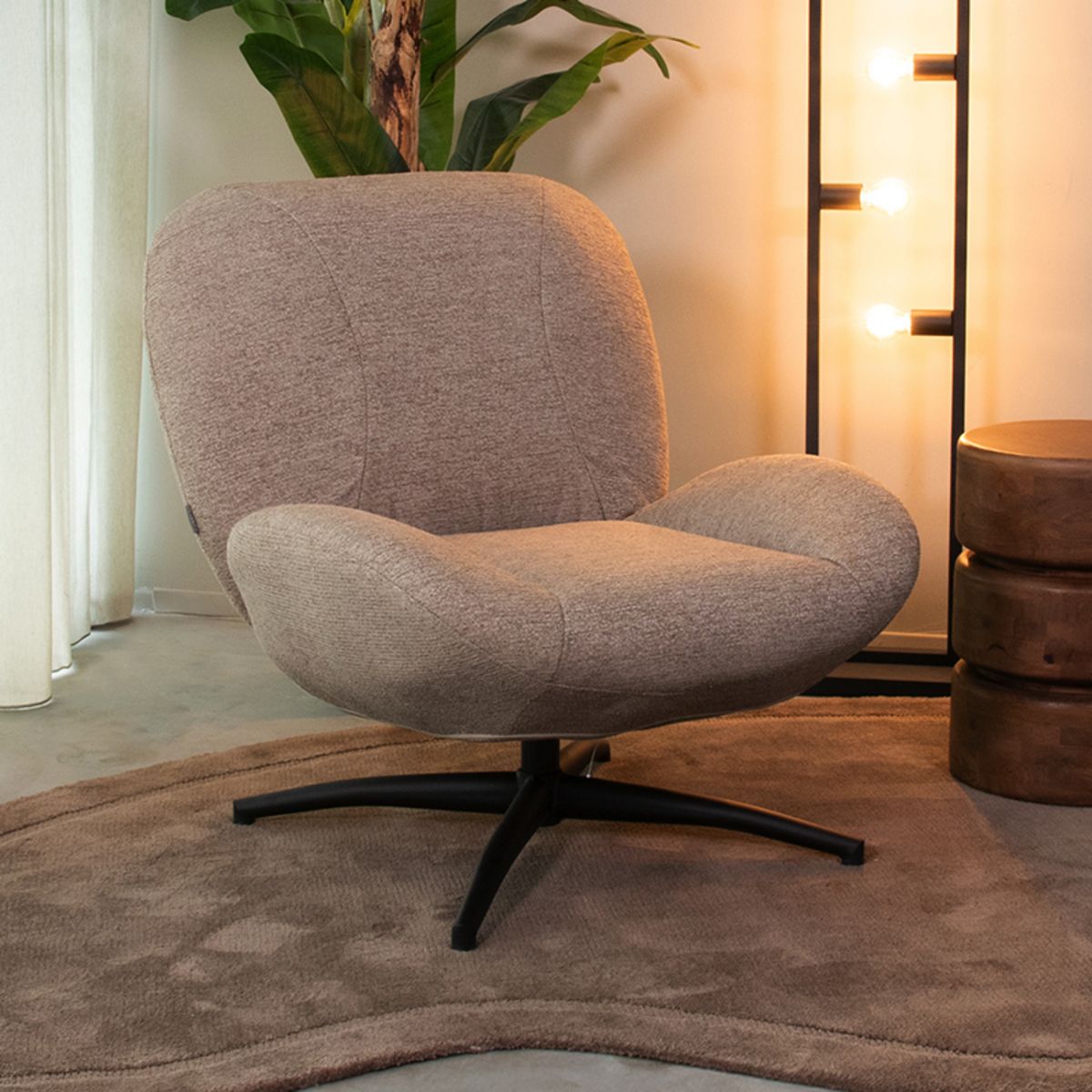 Fauteuil Clayton | Taupe Stof