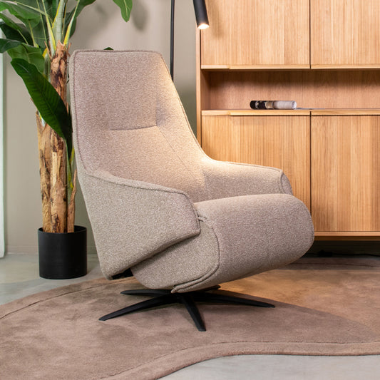 Relaxfauteuil Odense | Truffel/Grijs Bouclé