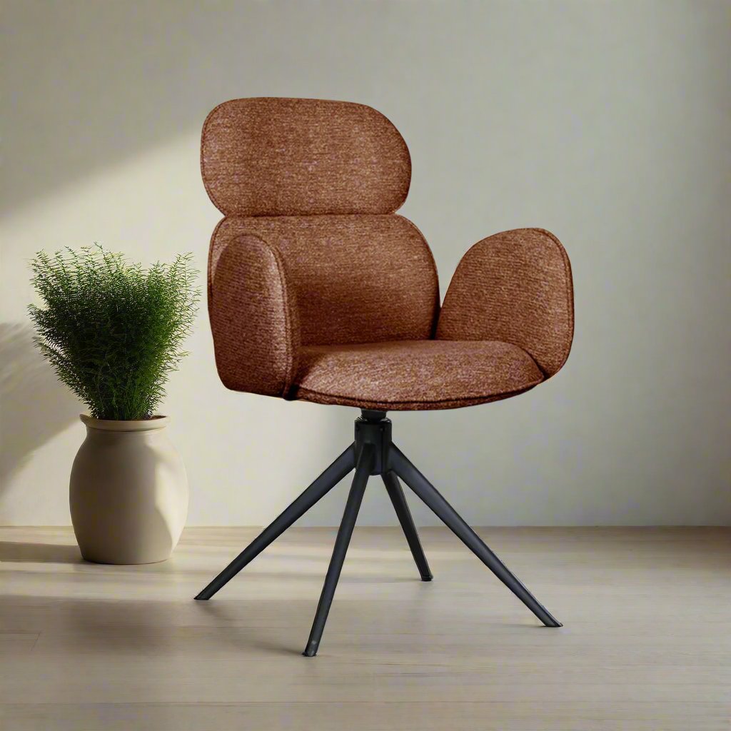 Eetkamerstoel Vidar | Rood Bouclé