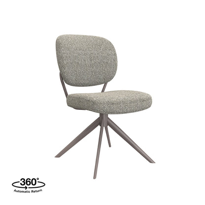 Eetkamerstoel Geneva | Grijs Bouclé | Brons Onderstel