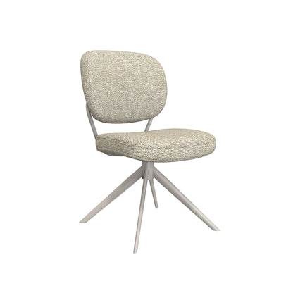 Eetkamerstoel Geneva | Naturel Bouclé | Taupe Onderstel