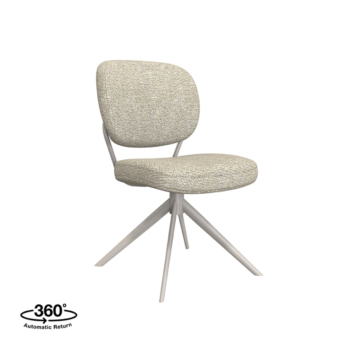 Eetkamerstoel Geneva | Naturel Bouclé | Taupe Onderstel