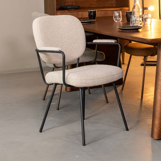 Eetkamerstoel Lausanne | Naturel Bouclé