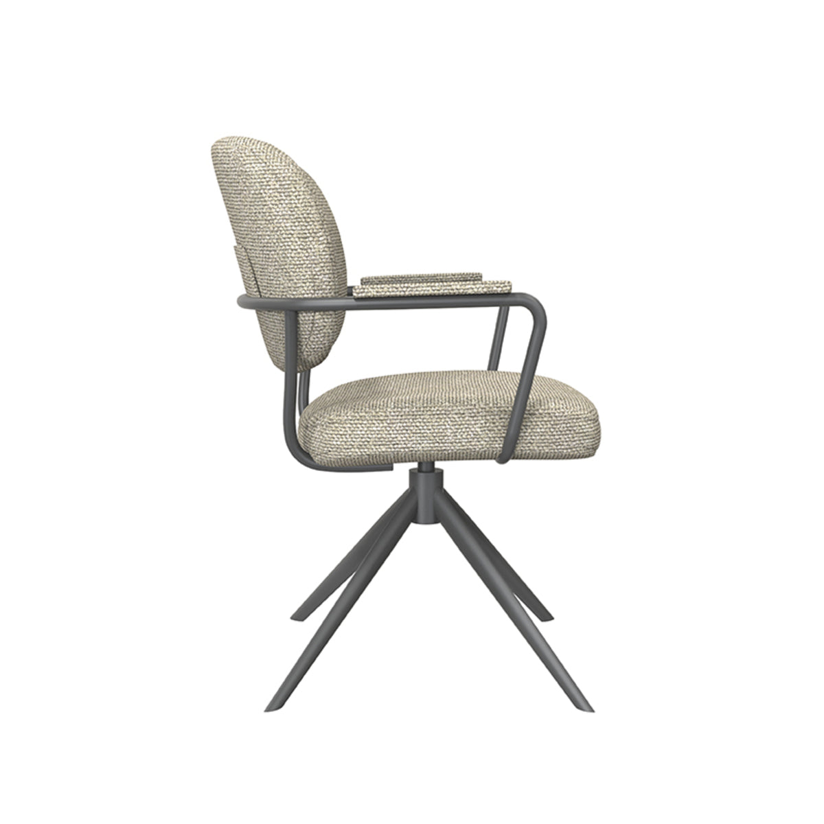 Eetkamerstoel Basel | Naturel Bouclé | Zwart Onderstel