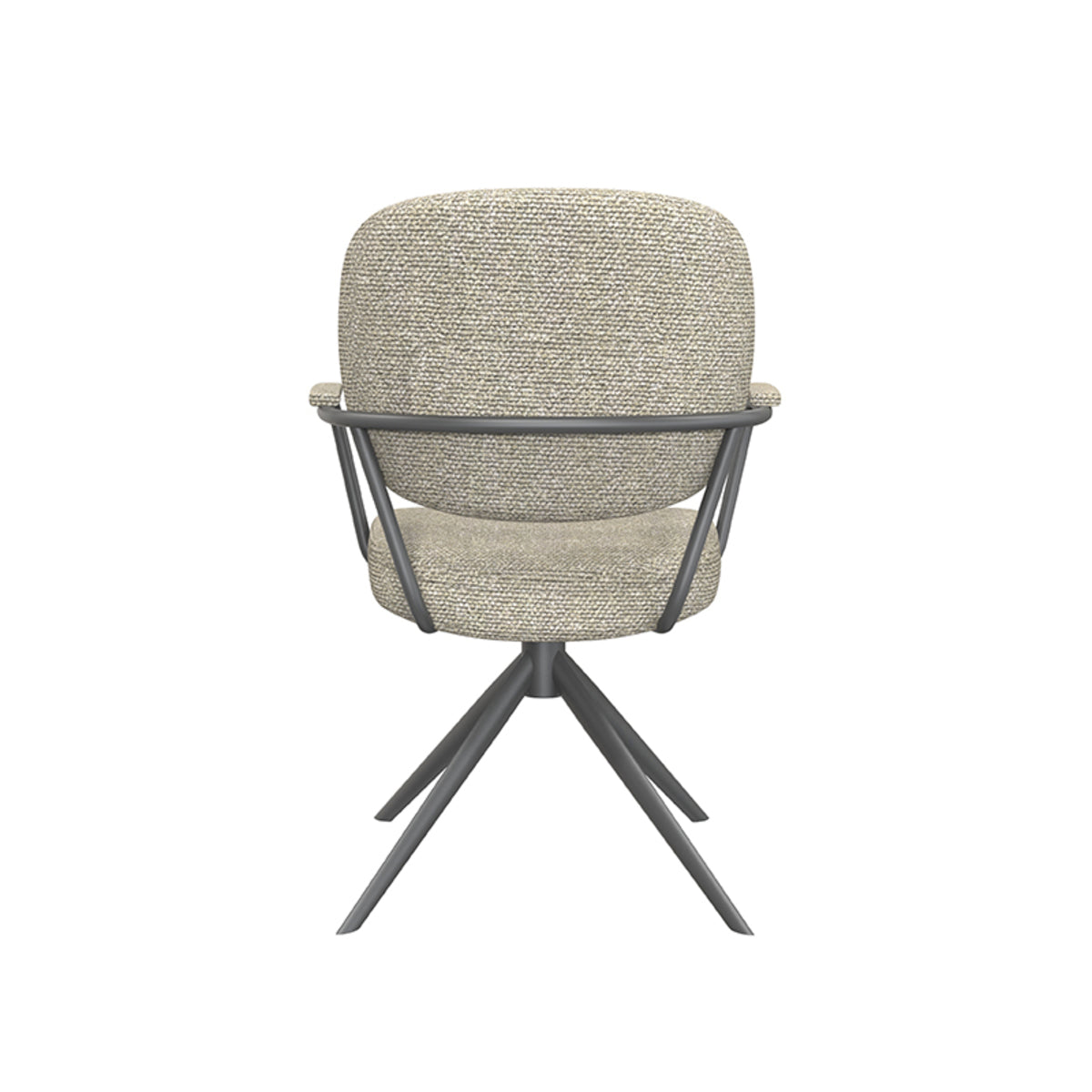 Eetkamerstoel Basel | Naturel Bouclé | Zwart Onderstel