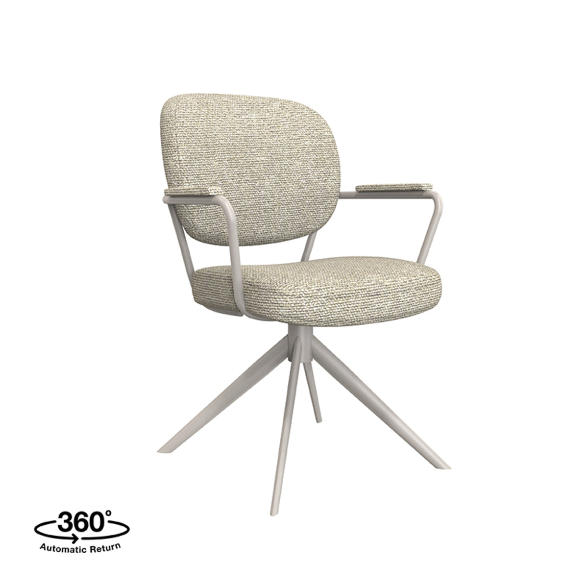 Eetkamerstoel Basel | Naturel Bouclé | Taupe Onderstel