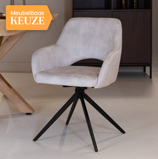 Eetkamerstoel Evi | Velours Beige