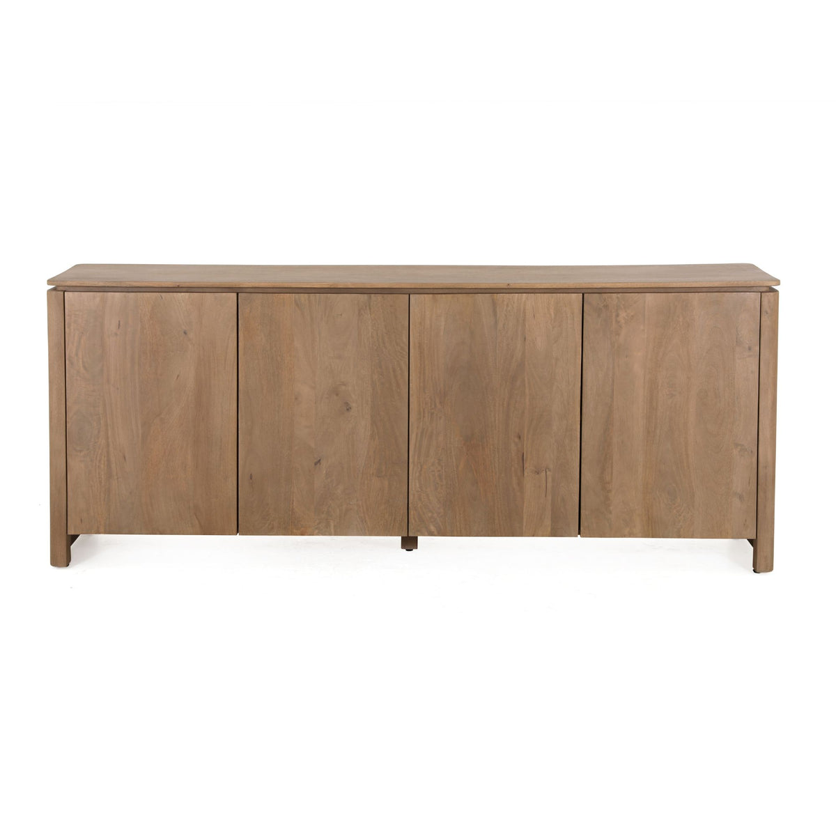Dressoir Dallas naturel mangohout 210 cm, vooraanzicht op witte achtergrond