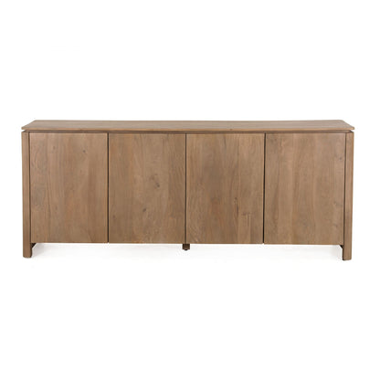 Dressoir Dallas naturel mangohout 210 cm, vooraanzicht op witte achtergrond