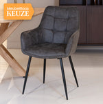 Eetkamerstoel Lynn | Micro Suéde Antraciet