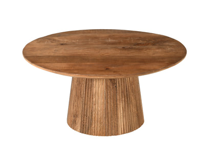 Salontafel Salvator mangohout naturel, vooraanzicht op witte achtergrond