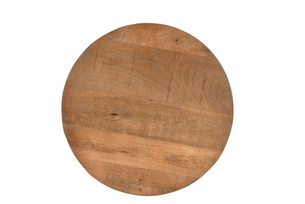Salontafel Salvator mangohout naturel, bovenaanzicht op witte achtergrond