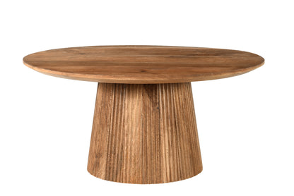 Salontafel Salvator mangohout naturel, vooraanzicht op witte achtergrond