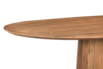 Eettafel Salvator ovaal naturel mangohout, detail van het materiaal