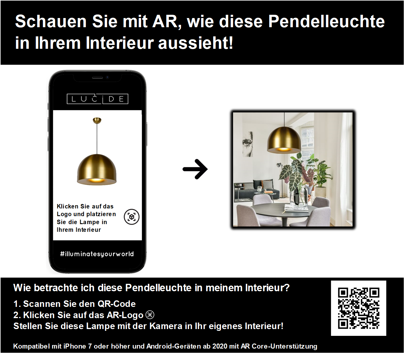 Hanglamp Akron | E27 | Goud