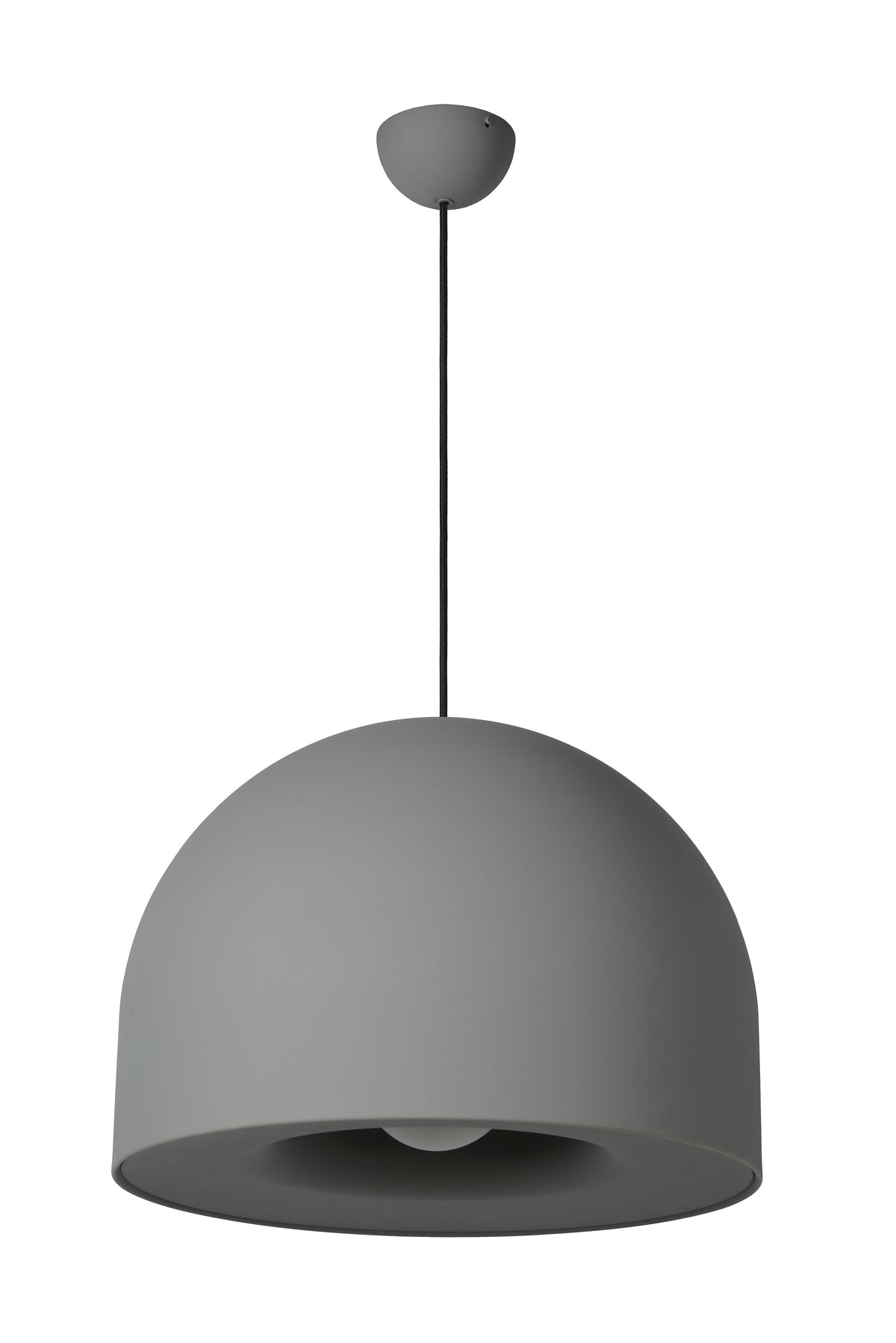 Hanglamp Akron e27 grijs, vooraanzicht op witte achtergrond
