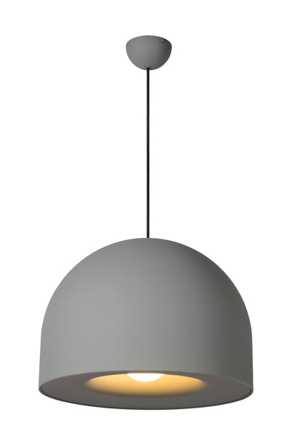 Hanglamp Akron e27 grijs, vooraanzicht op witte achtergrond