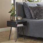 Nachtkastje Yucon | Zwart | Massief Acacia