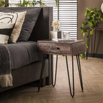 Nachtkastje Aara | 1 Lade | Grijs Acaciahout