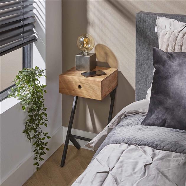 Nachtkastje Balance | 1 Lade | Massief Acacia Naturel