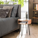 Nachtkastje Round | Naturel Massief Acacia