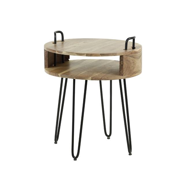Nachtkastje Round | Naturel Massief Acacia
