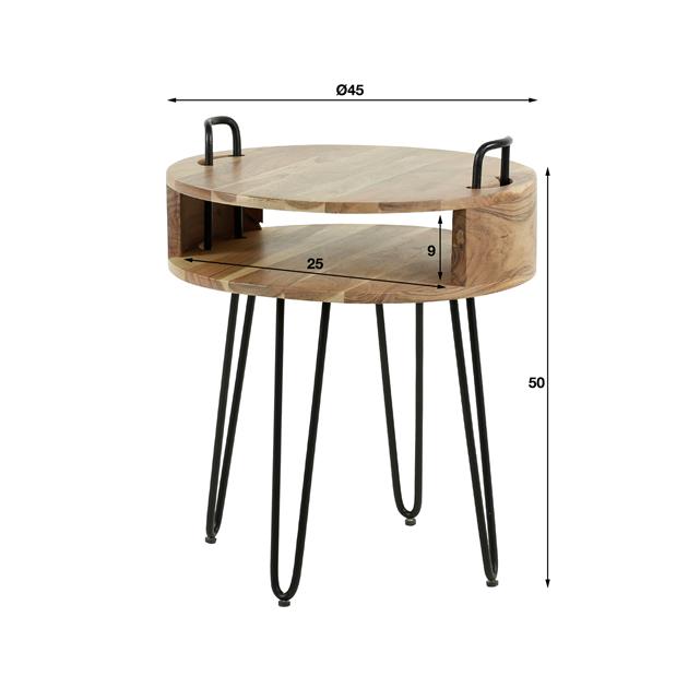 Nachtkastje Round | Naturel Massief Acacia