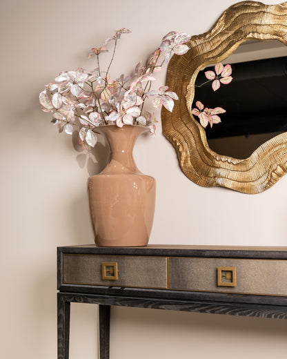 Wandtafel Bloomville zwart eikenhout, detail van het materiaal