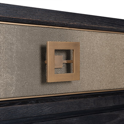 Wandtafel Bloomville zwart eikenhout, detail van het materiaal