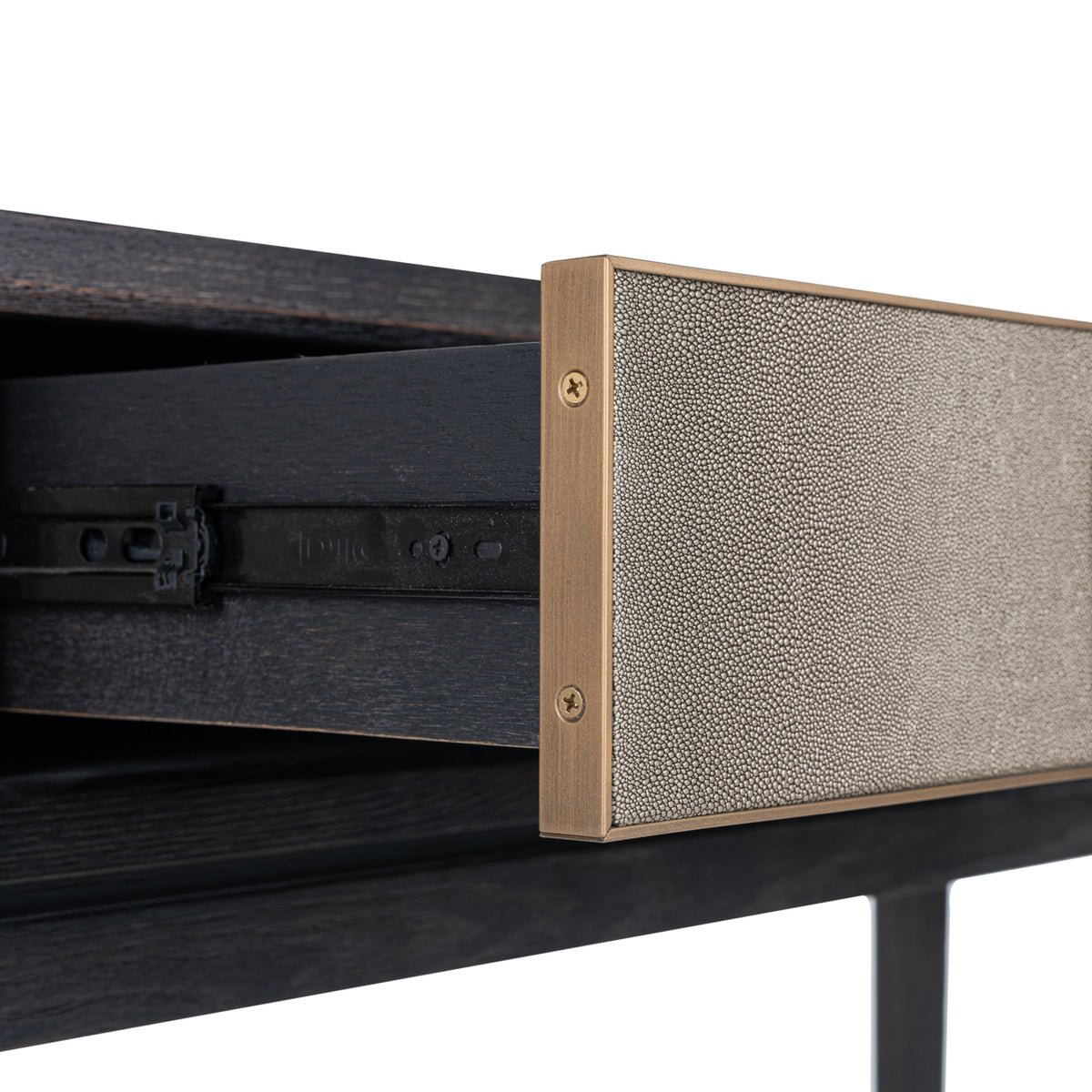 Wandtafel Bloomville zwart eikenhout, detail van de functie