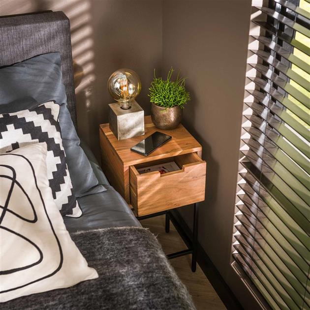 Nachtkastje Flat | 1 Lade | Naturel Massief Acacia